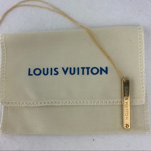 LOUIS VUITTON Bar Charm Necklace 16” or 18” Chain - Picture 7 of 11
